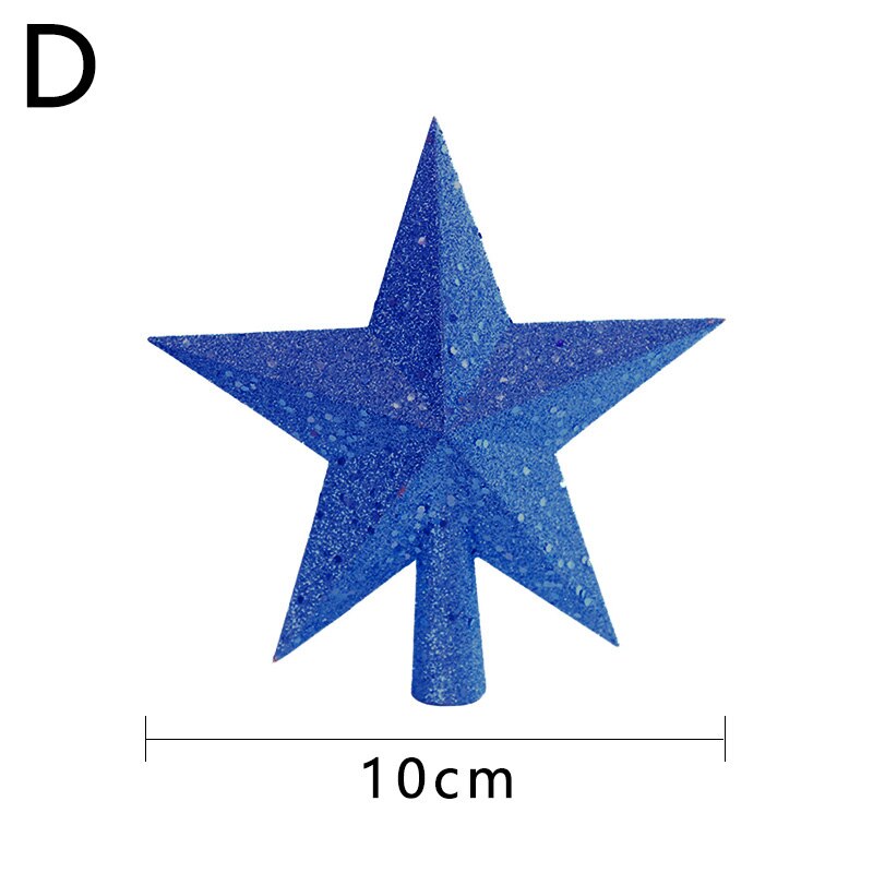 Decoraciones navideñas de 10/15/20cm, adorno con colgante de estrella de cinco puntas de parte superior del árbol de Navidad para parte superior del árbol de Navidad