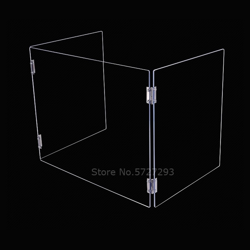 Folding hinged transparent acrylic barrier sneeze guard protection safety counter For retail display school classroom