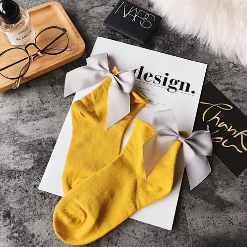 Chaussettes en coton à gros nœud pour femmes, à la , colorées, Kawaii, mignonnes, pour filles: 20
