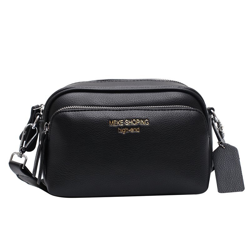 Borse per telefono per donna 2022 borsa quadrata selvaggia di moda piccola tracolla larga borsa a tracolla femminile borsa a tracolla Casual in tinta unita: Black