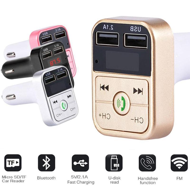 Car Kit Handsfree Wireless Bluetooth FM Transmitter LCD MP3 Player USB Charger 2.1A Car Accessories Handsfree Auto