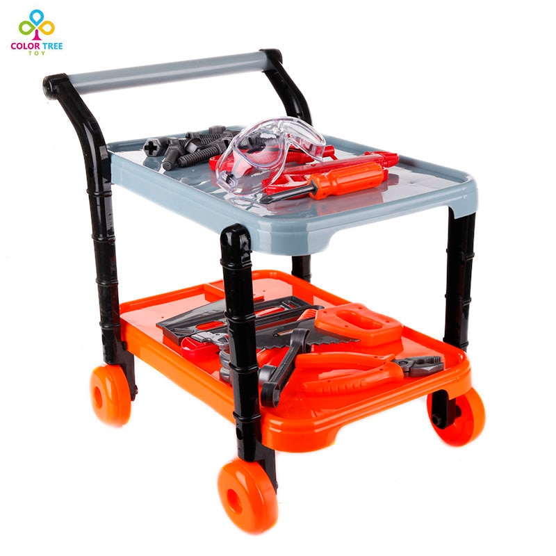 Simulatie Reparatie Tool Winkelwagen Jongen Speelgoed 41 stks Gereedschap Set Pretend Play DIY Simulatie Onderwijs Gereedschap Speelgoed