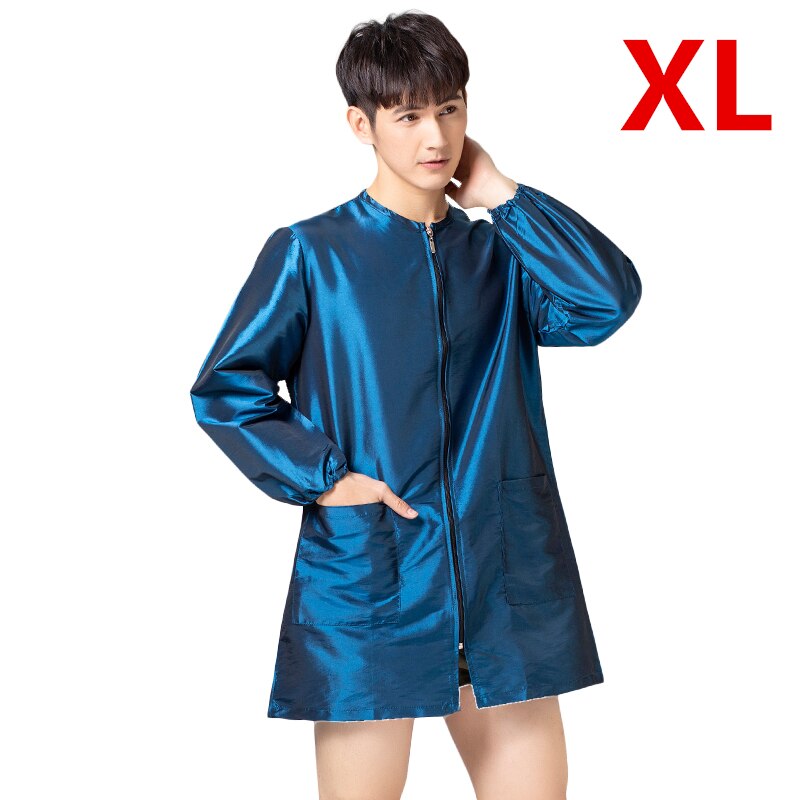 Uniforme de travail à fermeture éclair pour barbier , Cape de coiffeur, vêtements de travail, tablier de toilettage pour animaux de compagnie: A027-Blue-XL