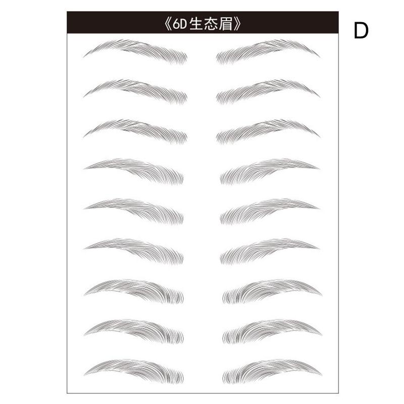 4D cheveux-like sourcil tatouage autocollant faux sourcils imperméable à l'eau durable maquillage à base d'eau sourcils autocollants cosmétiques: D