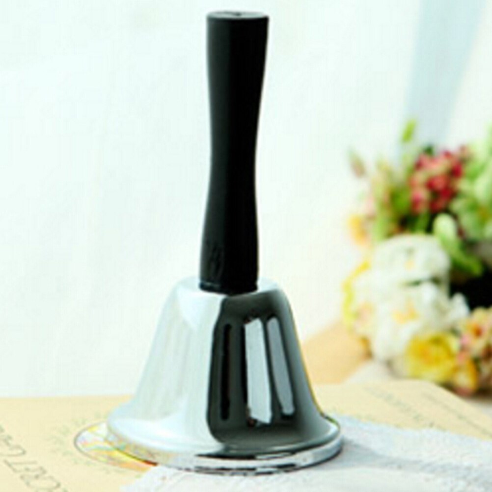 1Pc Gold plated Hand held Call Bells tea jingle Bells Build Ringtones toy Christmas: Silver