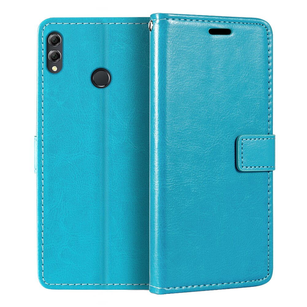 Case Voor Huawei Honor 8X Max Portemonnee Premie Pu Lederen Magnetische Flip Case Cover Met Kaarthouder En Kickstand Voor huawei Y Max: For Huawei Y Max / Lightblue