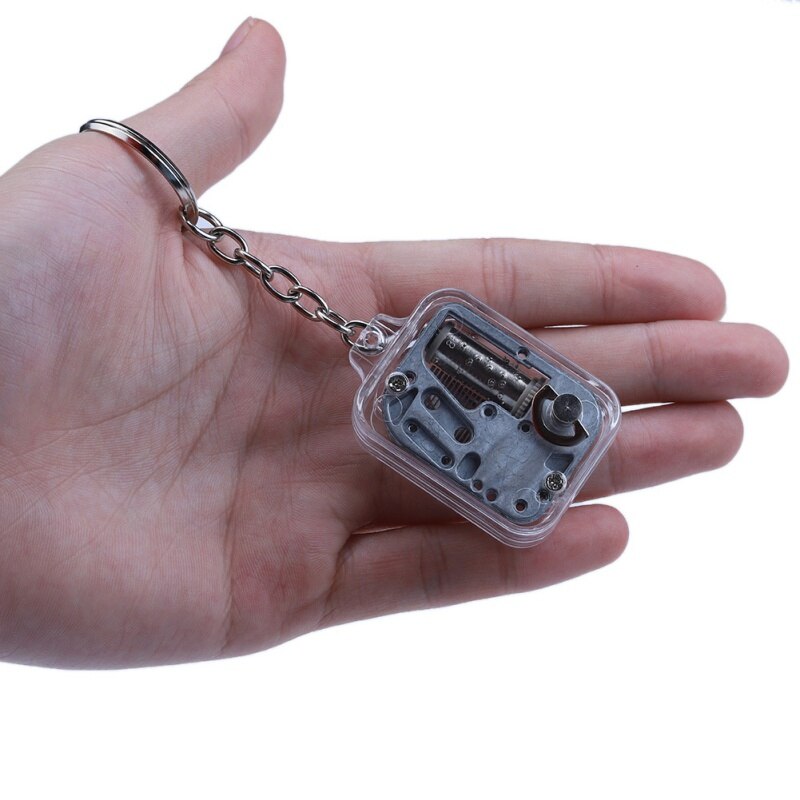 1PC Acrylic Music Box With Keychain Unique Small Music Box Portable Mini Music Box
