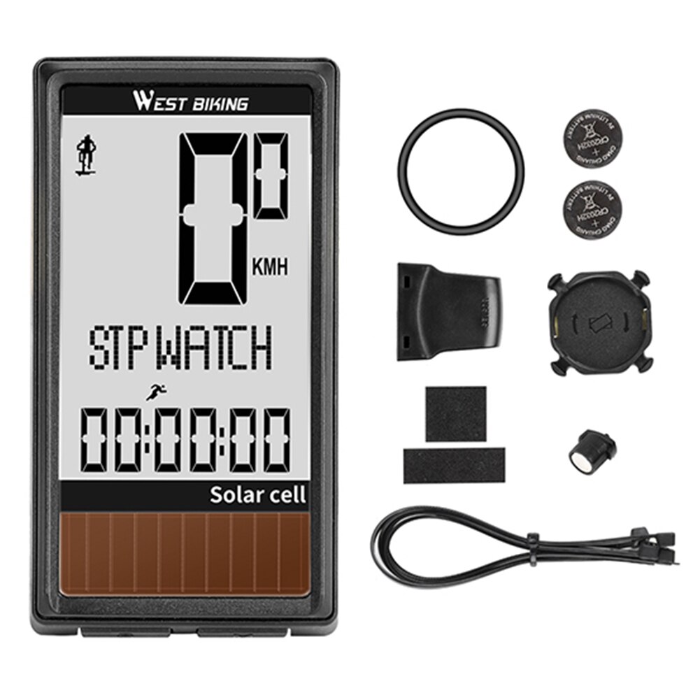Wireless Solar Cell Bicycle Computer MTB Road Bike Waterproof Backlight Speedometer Odometer Stopwatch Cycling Equipment
