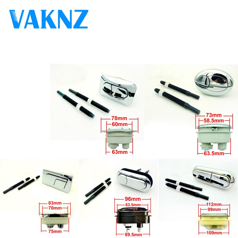 Vankz Square Toilet flush dual push buttons,water tank ceramic cover Double button