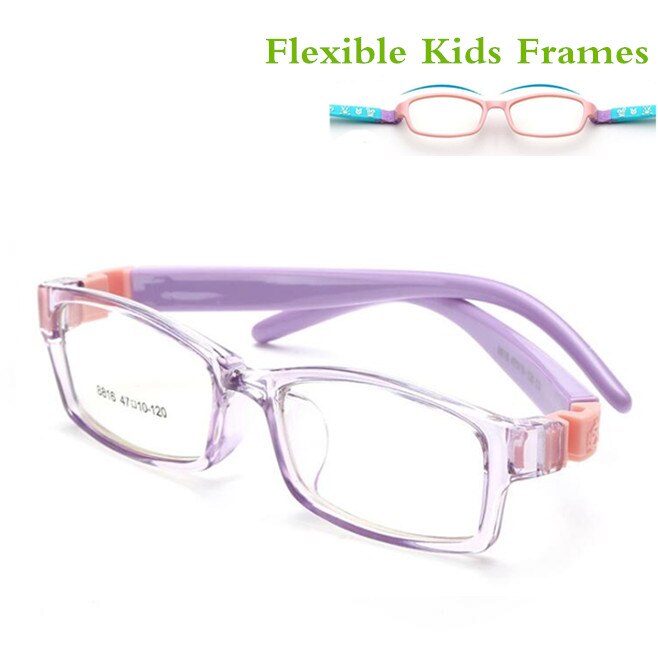 Gafas flexibles con montura para niños, lentes TR90 de vidrio óptico 8816 para 5-10 años