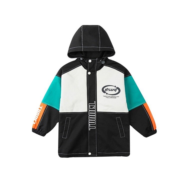 Boys Spring Jacket Children Long Sleeve Hooded Active Windbreaker Teenage Clothes Big Boys Sport Coat Boys Outwear