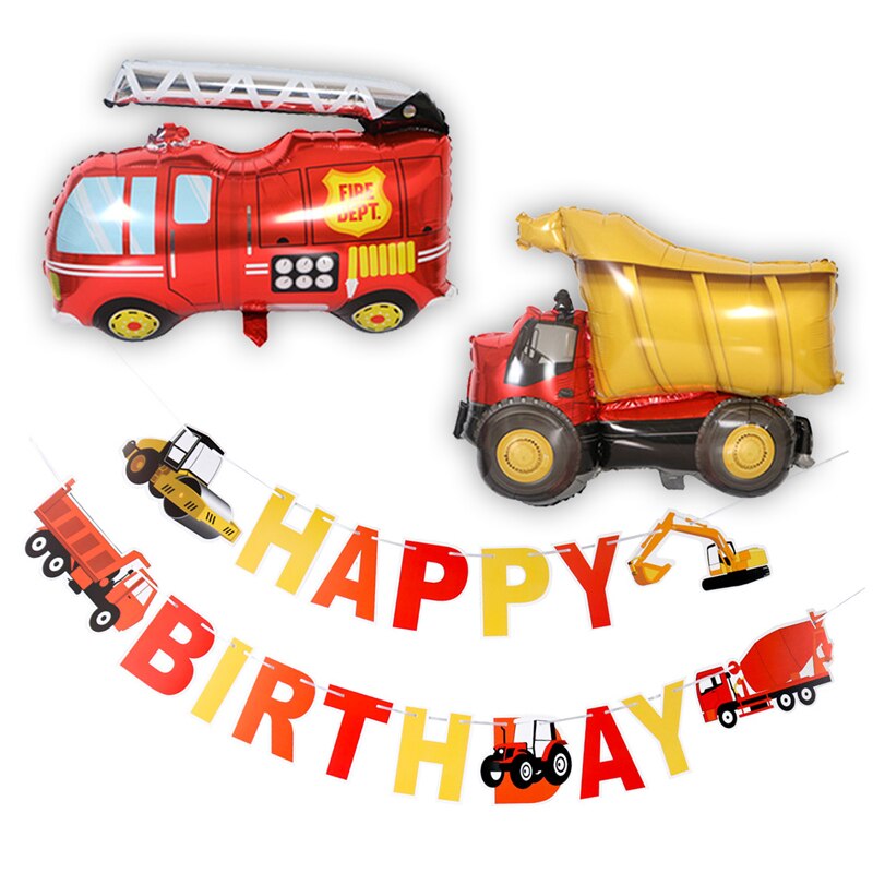 nouvel an enfant dessin animé voiture camion de pompier feuille ballons joyeux anniversaire fête décorations garçon fête bricolage voiture Ballon noël déco