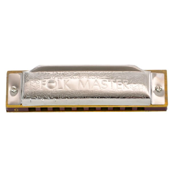 SUZUKI Harmonica Silver 1072 FolkMaster Harp Diatonic Harmonica10 Hole Blues Gaita Musical Instrument [C, A, B, D, E, F, G]