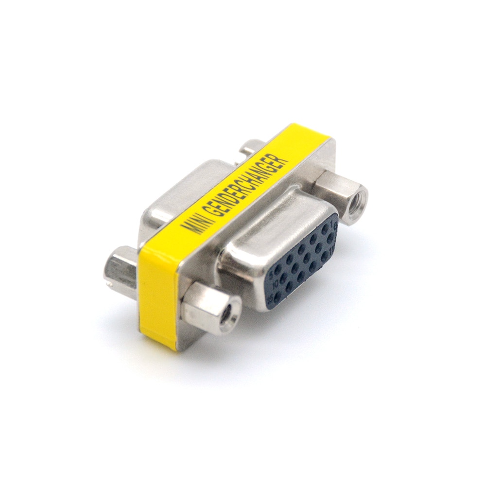 Adaptador de conector d-sub DB15 VGA de 15 Pines, Conector de serie hembra a hembra, convertidor cambiador de género