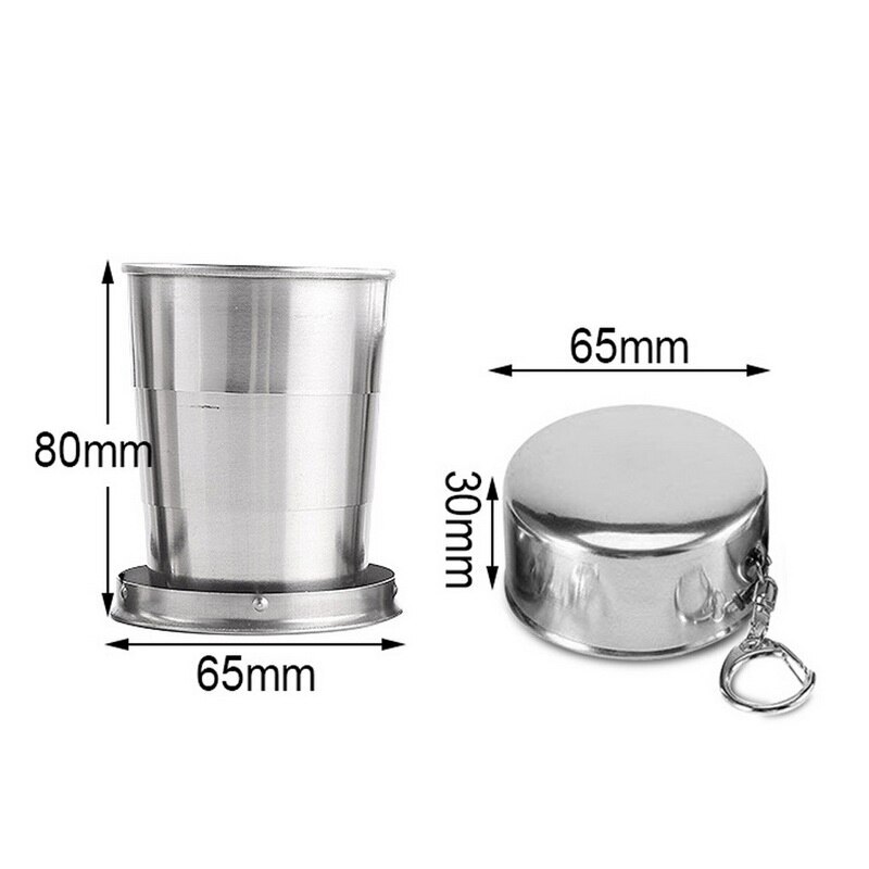 Taza Plegable De Acero Inoxidable Para Viajes - Portátil, Telescópica, Ideal Para Camping Y Senderismo