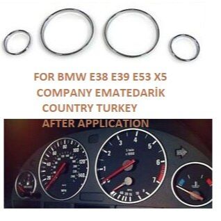 BMW E39 5 E38 7 E53 X5 Chrome Gauge Dash Dial Rings Bezel Trim Speedometer Tacho meter