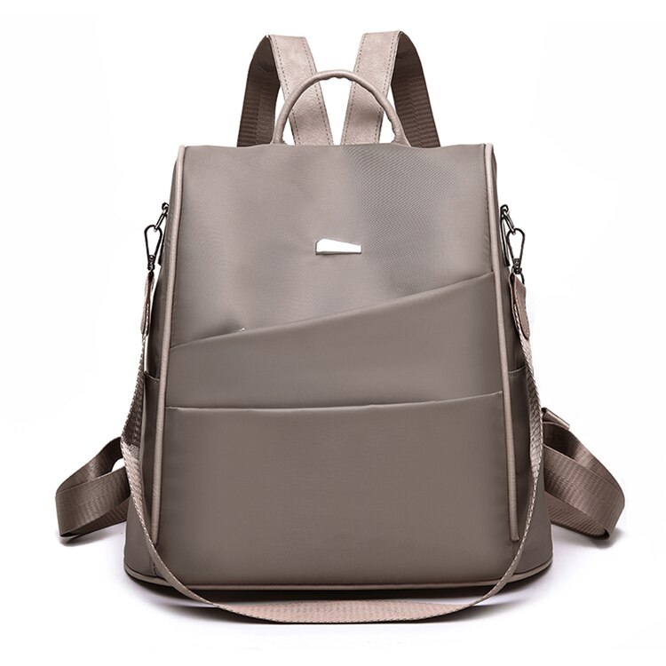 De Vrouwen Anti-Diefstal Rugzak Waterdichte Stof Grote Vrouwelijke Schoudertas Grote Capaciteit Eenvoudige Stijl Casual Mochila Reizen: Khaki