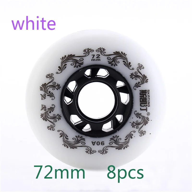 8 Pcs Terwijl/Geel Inline Rolschaats Wiel 90A Freestyle Scroll Duurzaam Wielen 72 76 80 Mm Roller Skate wielen Voor Roller Skate: Bordeaux