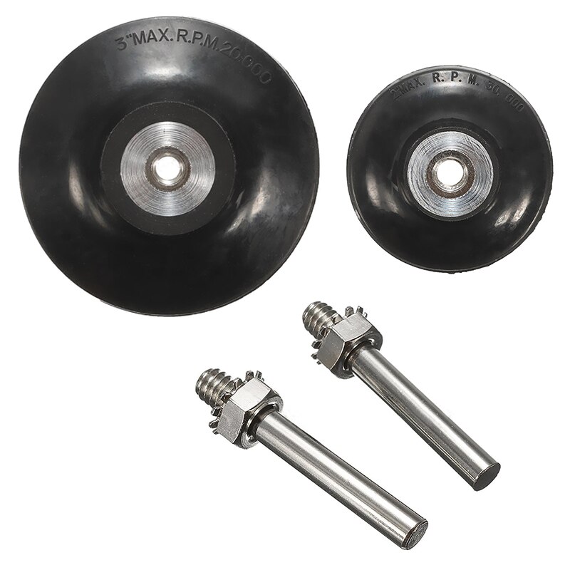 Black 2"&3" Roloc Roll & Lock Rotary Sanding Disc Pad Holder with 2pcs 1/4 inch Shank with Screws For Grinders Abrasive Tools