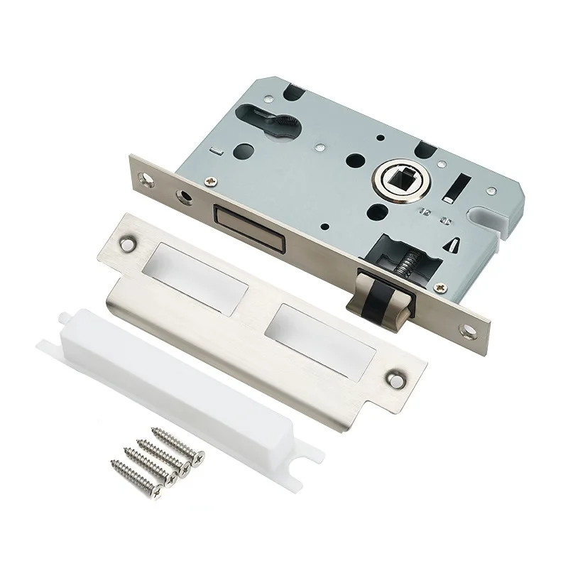 Silencioso Interior fechadura da porta de madeira, Reverse Lift Lock Body, Light Spring Room, 58 Rolamento Magnético, Tamanho 50, Heavy Spring