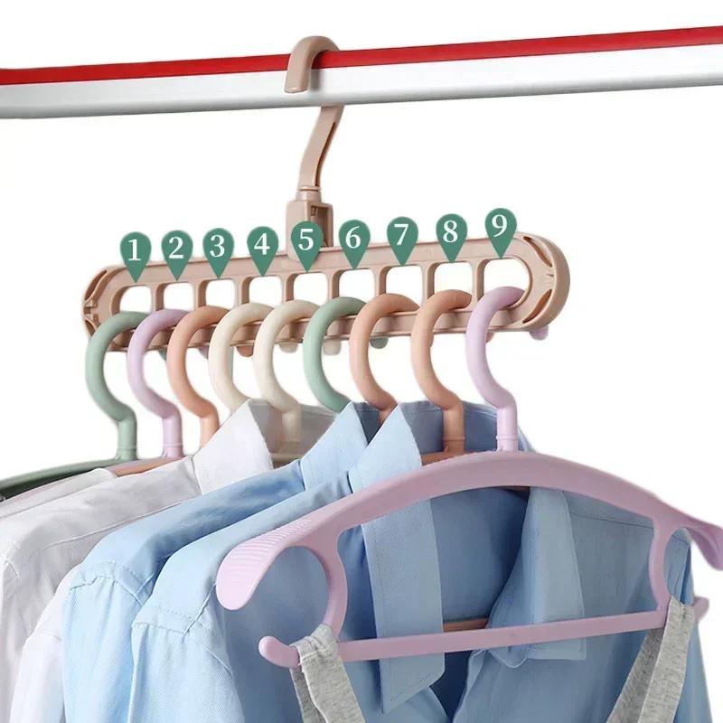 Cintres multiports magiques pour le séchage des vêtements, support en plastique T1, rangement, 1/2 pièces