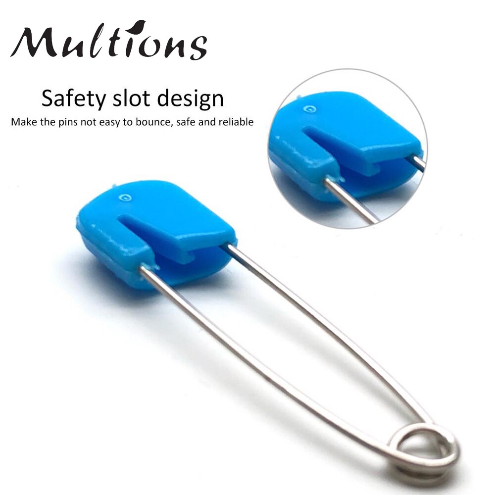 10Pcs Stainless Steel Safety Pin Infant Kids Cloth Nappy Locking Brooch Buckles 40/54mm Safety Pins For Clothes DIY Sewing Tools