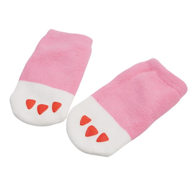 1pair 0-2 Years Old Autumn Winter Thick Girls Boys Kid Socks Cotton Paw Casual Meias Infantil Anti Slip Socks Soft: Pink