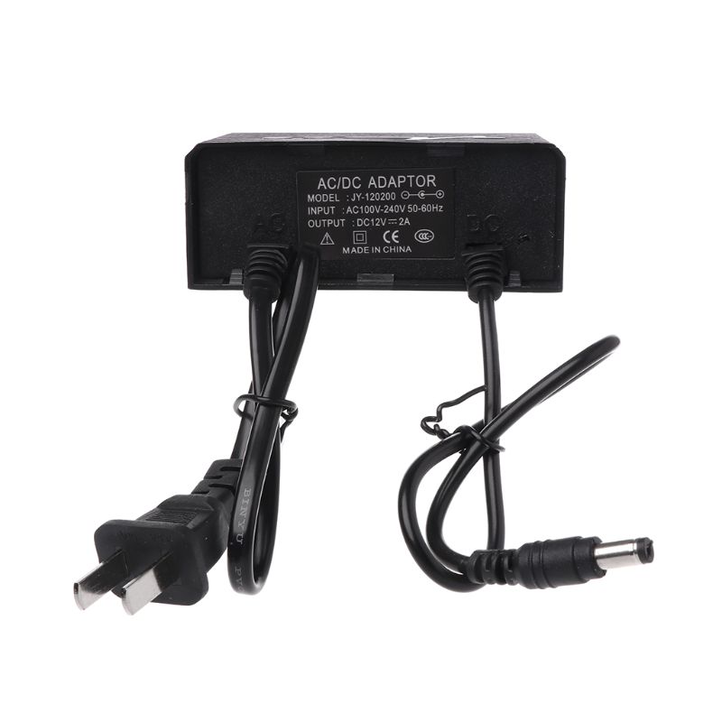 Power Supply AC DC Charger Adapter 12V 2A EU US Plug Waterproof Outdoor for Monitor CCTV CCD Security Camera