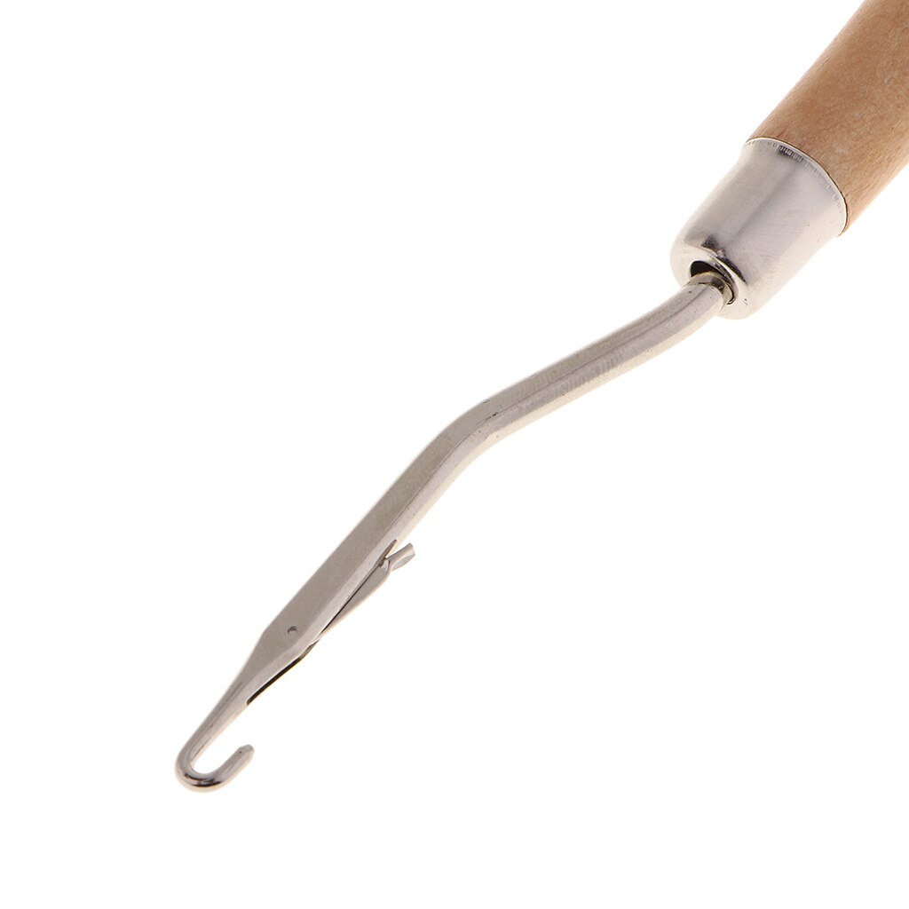 Blank Canvas Mesh And Wooden Bent Latch Hook For DIY Rug Cushion Mat Making