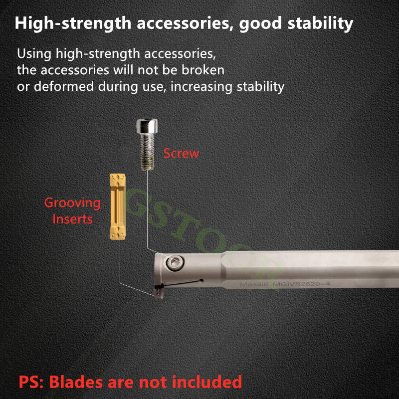 1PC MGIVR2520 MGIVL2520 1.5mm 2mm 2.5mm 3mm 4mm CNC Lathe Cutter Cutting Grooving Turning Tool Arbor MGMN Carbide Slotting Blade