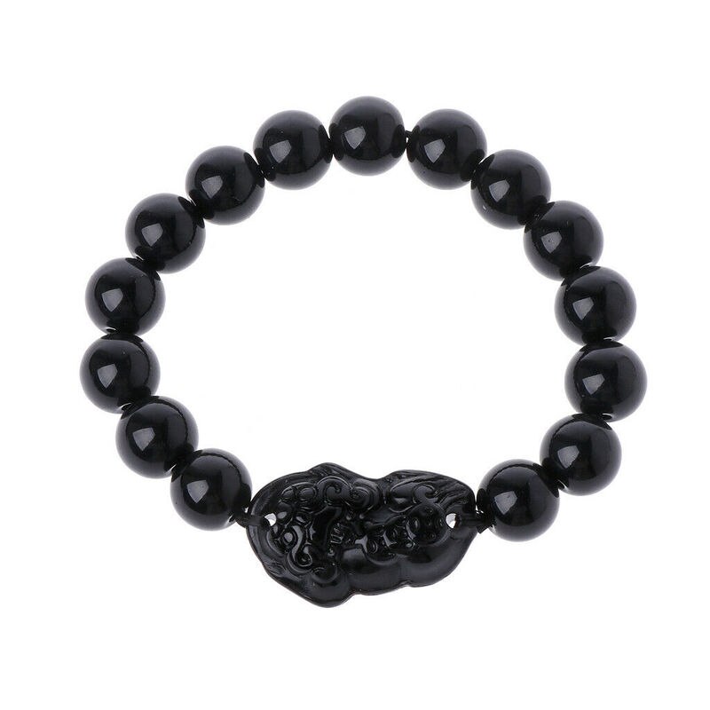 unisex Männer Armbinde Glück Buddha Obsidian Stein Perlen Armbänder Chinesischen FengShui Pi Xiu Farbwechsel Armbinde Reichtum Armbinde