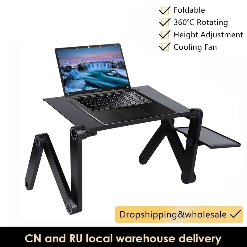 Draagbare Laptop Tafel Voor Bed Verstelbare Computer Tafel Ergonomische Lap Notebook Stand Lapdesk Trayy Lade Met Muismat