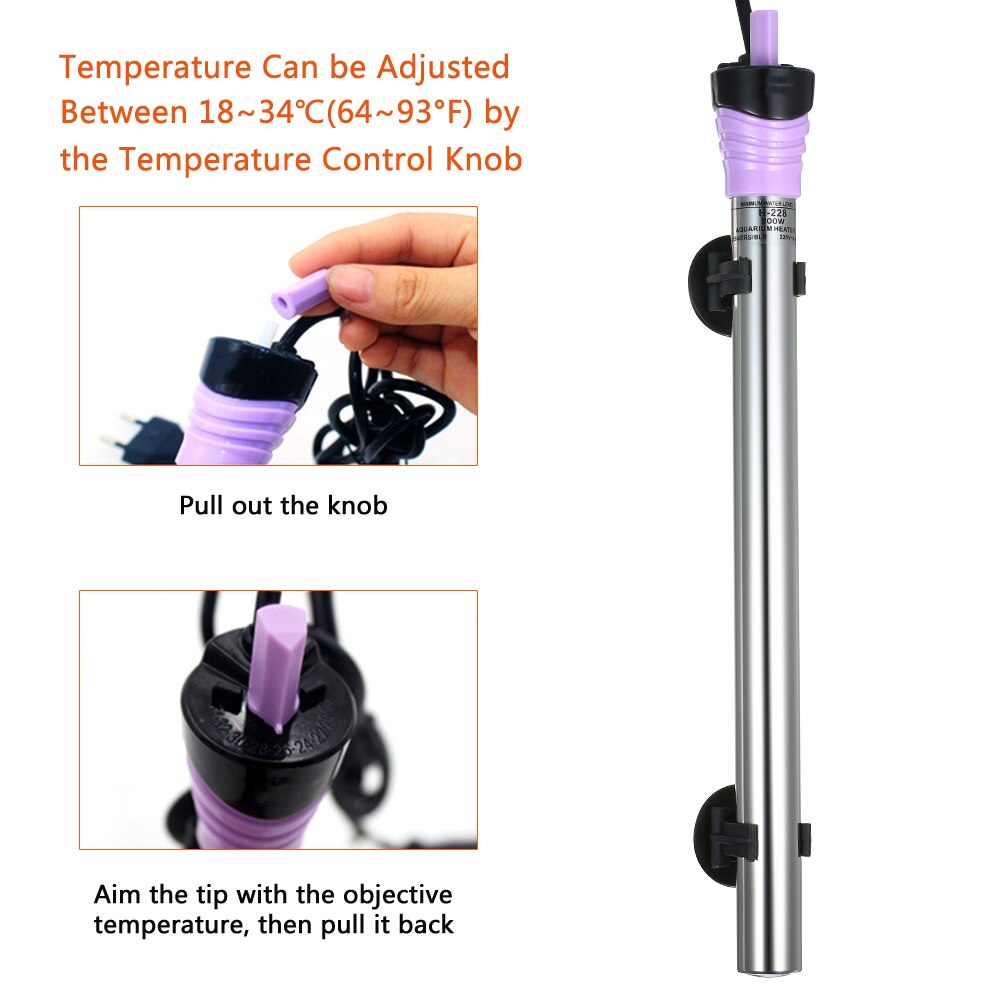 100W 500W Aquarium Heizstab Edelstahl Elektrische Heizung Stange Tauch Heizung Aquarium Temperatur Einstellung Liefert