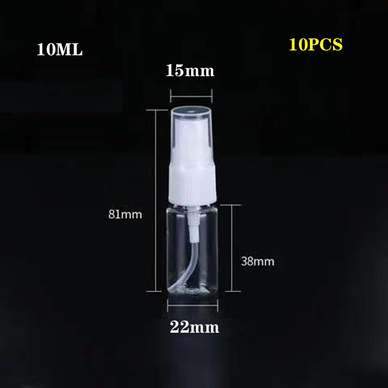 Plastic Spuitfles Kleine Alcohol Spray Fles Desinfectie Speciale Draagbare Aparte Fles Make-Up Water Spray Fles 10Pcs: 10ML