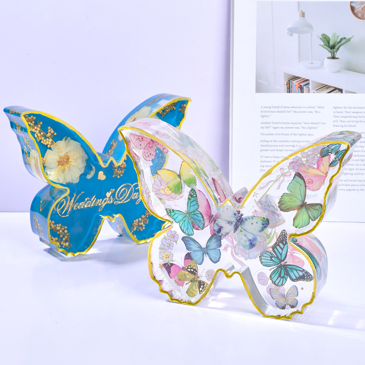 Nova borboleta resina epóxi molde diy 3d inseto artesanato presente ornamento molde de silicone flor artificial borboleta moldes decoração para casa