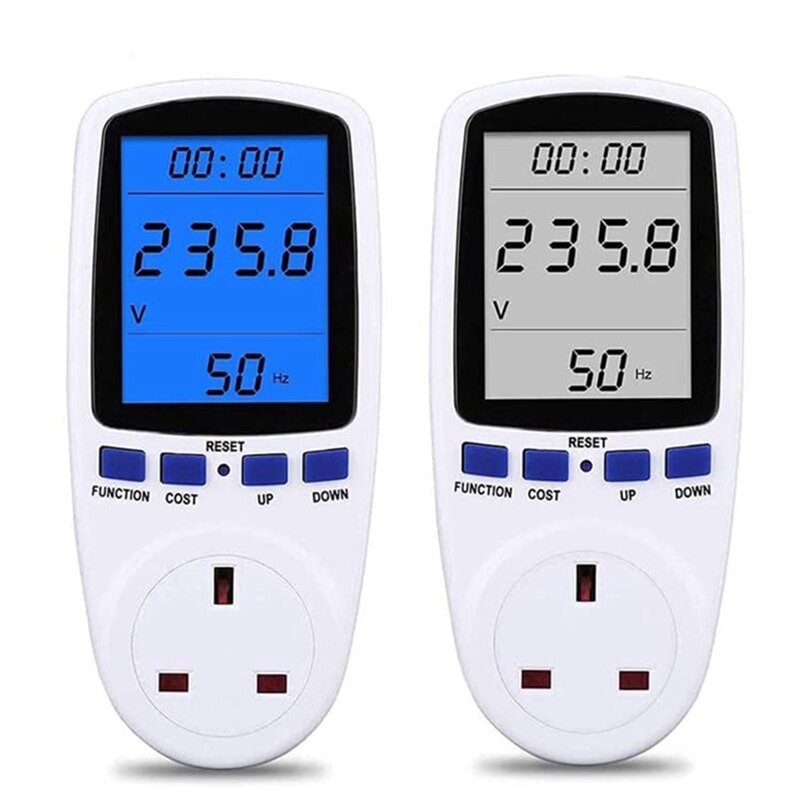 Power Meter Electricity Usage Monitor,with Backlight LCD,Overload Warning Watt Volt Amp Meter for Home