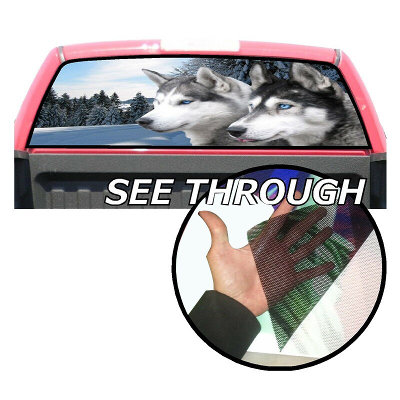 Lobo para camión, Jeep, todoterreno camioneta 3D parabrisas trasero Decoración Adhesivos pegatinas ventana trasera cartel de vidrio 57,9x18,1 pulgadas