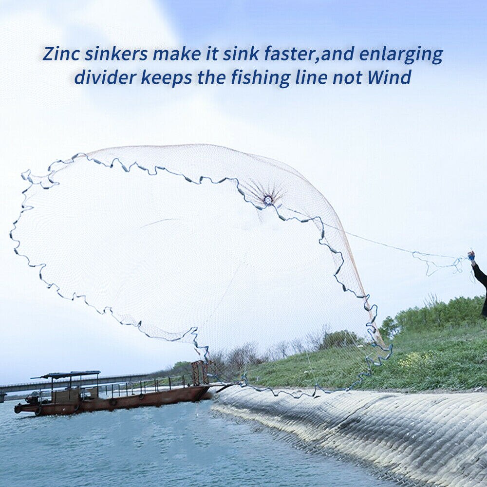 Hand Throw Fishing Network Spin Diameter Bait Sinker Fishing Cast Net Full Spread Mesh Fishing Accessories