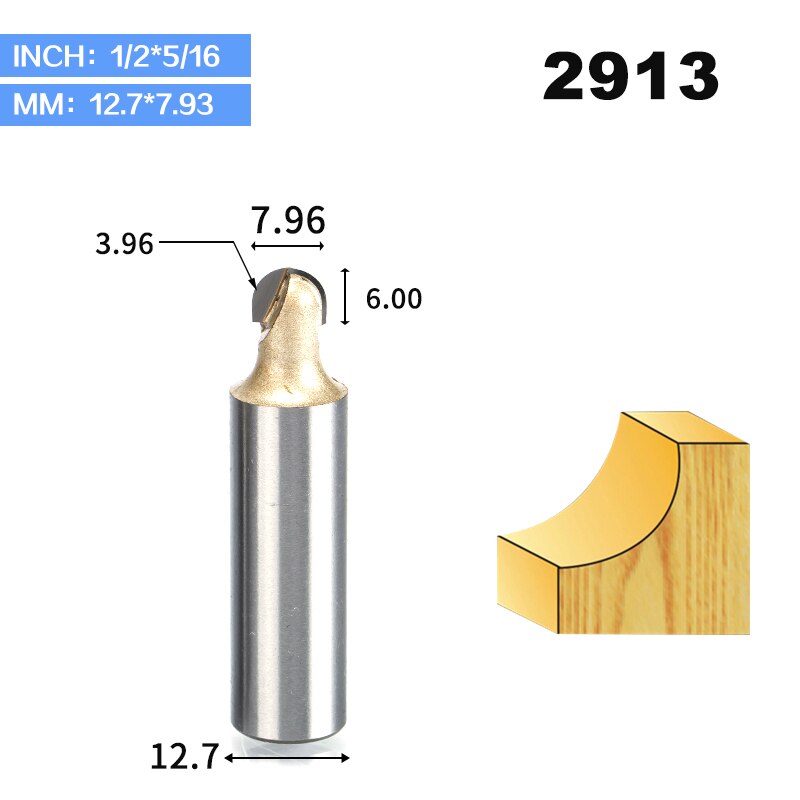 HUHAO 1pcs 6/8mm Shank Double Edging Router Bits for Wood Cove Box Bit CNC Milling Cutter Carbide Woodworking Tools: 2913