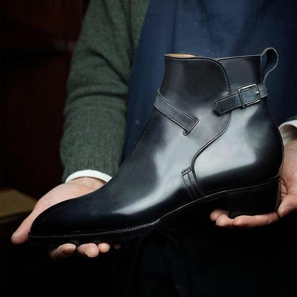 Botas de negocios de encaje para hombre, botines informales de tacón bajo, a la , combina con todo, HG357