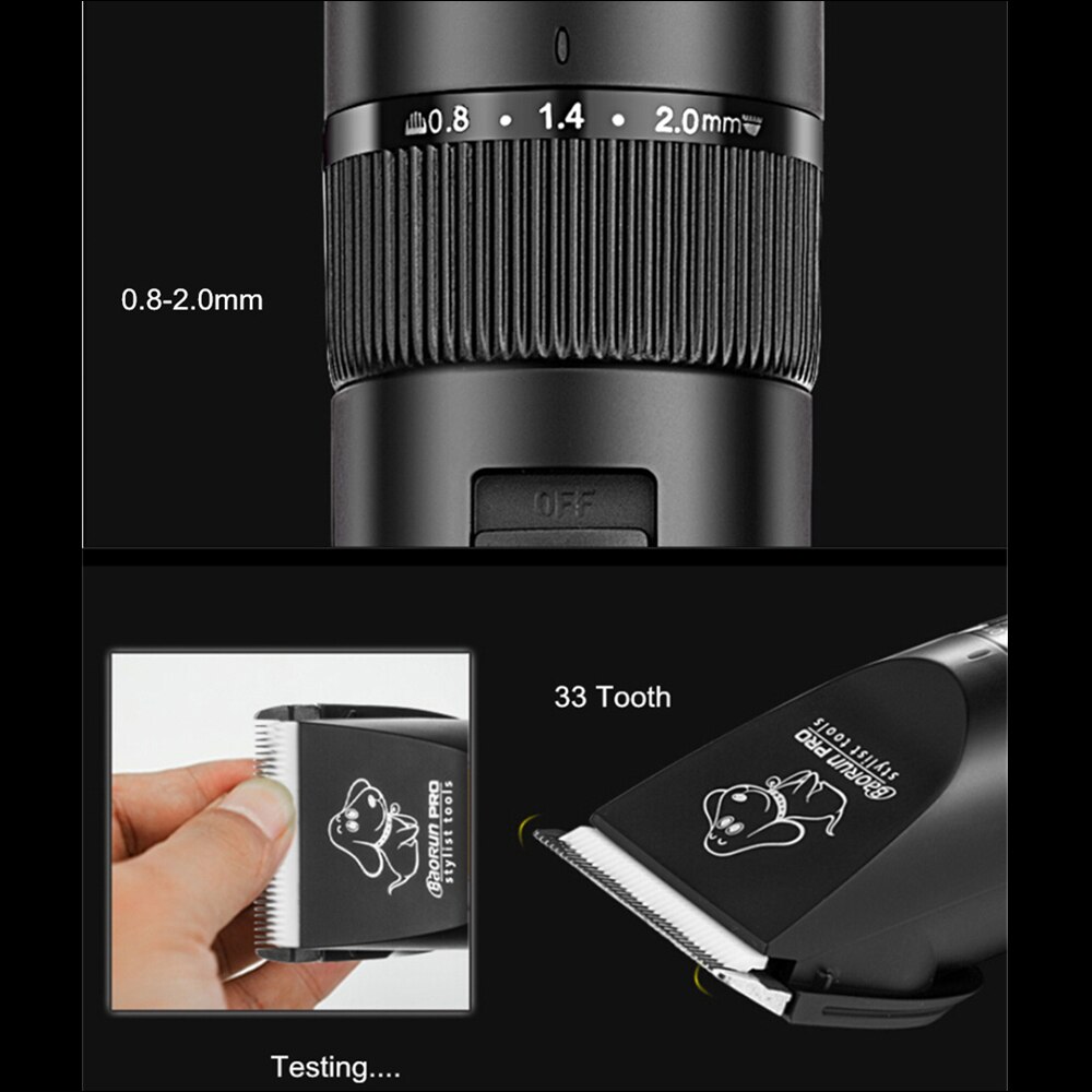 BaoRun-cortadora de pelo S1 para perros y gatos, máquina para cortar el pelo de mascotas, afeitadora de aseo, tijeras eléctricas de alta potencia de 20W