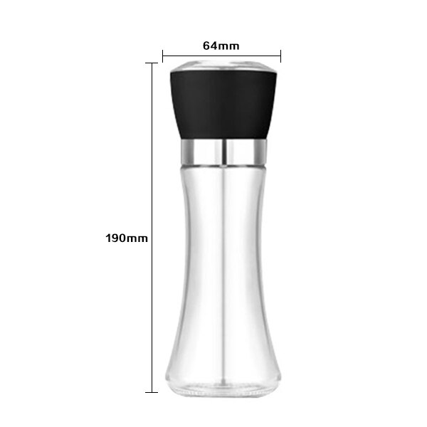 Molinillo de sal y pimienta de acero inoxidable, molinillo ajustable para especias, sal y pimienta, utensilios de cocina: Gris claro