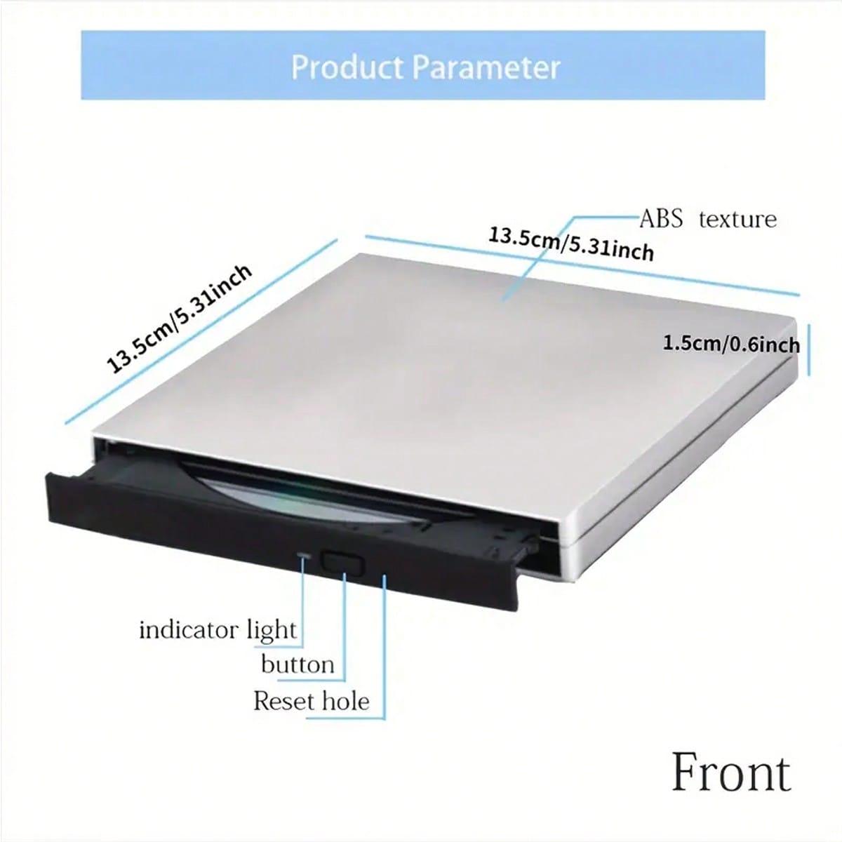 External CD/DVD Drive For Laptop, Portable Slim USB 2.0 CD/DVD Burner, CD/DVD+/-RW ROM Optical Drive For Laptop