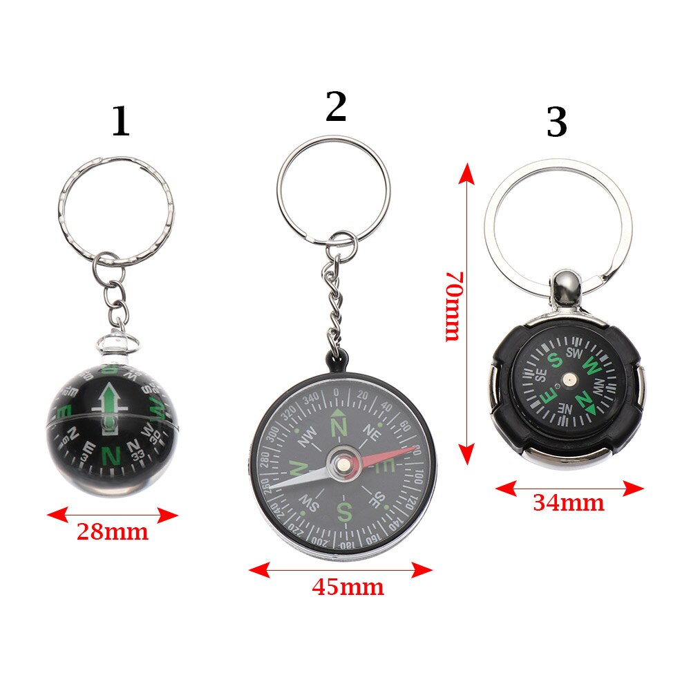 1pc mini kompas nøglering til udendørs camping vandring rejse nøglering udendørs overlevelse værktøj multifunktionelt tilbehør