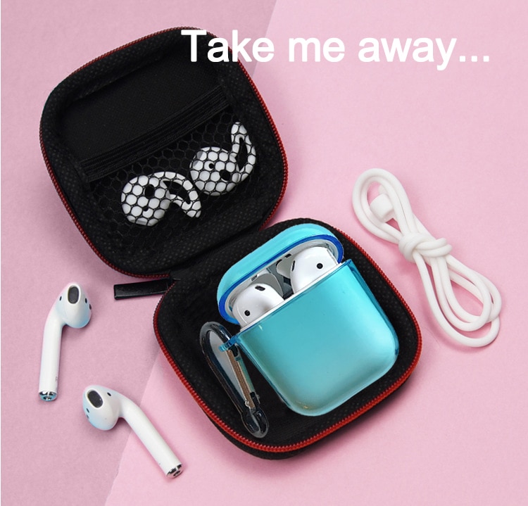 2/5PSC clear case for airpods case cute protective cover for airpods 2 with earplug Anti-lost rope sport case for airpods 2 case