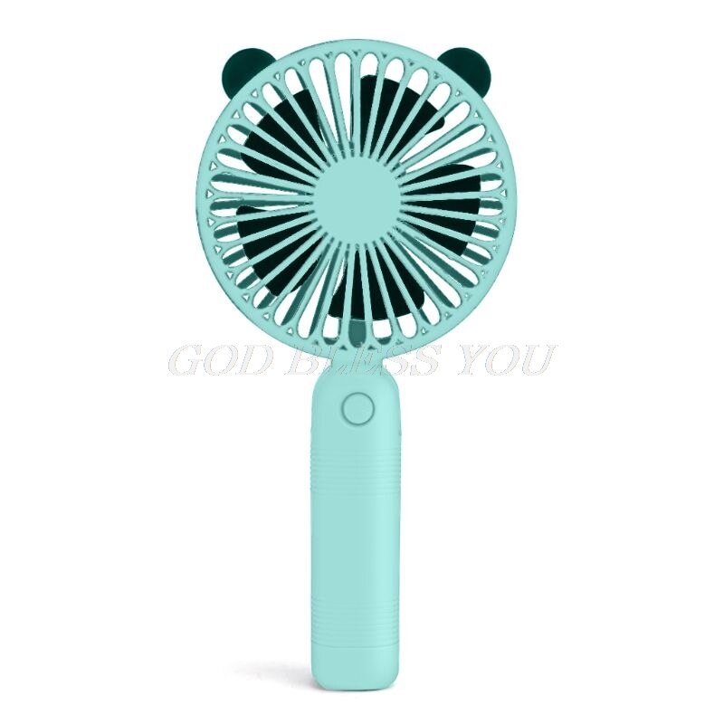 Cute Cartoon Mini Handheld Fan Portable USB Charging Fan Air Cooler for Student: Green