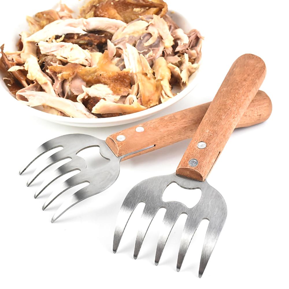 SONGLI 2 Pieces Meat Claws Meat Remover BBQ Pulled Pork Meat Shredder Bear Claws Stainless Steel Meat Handler