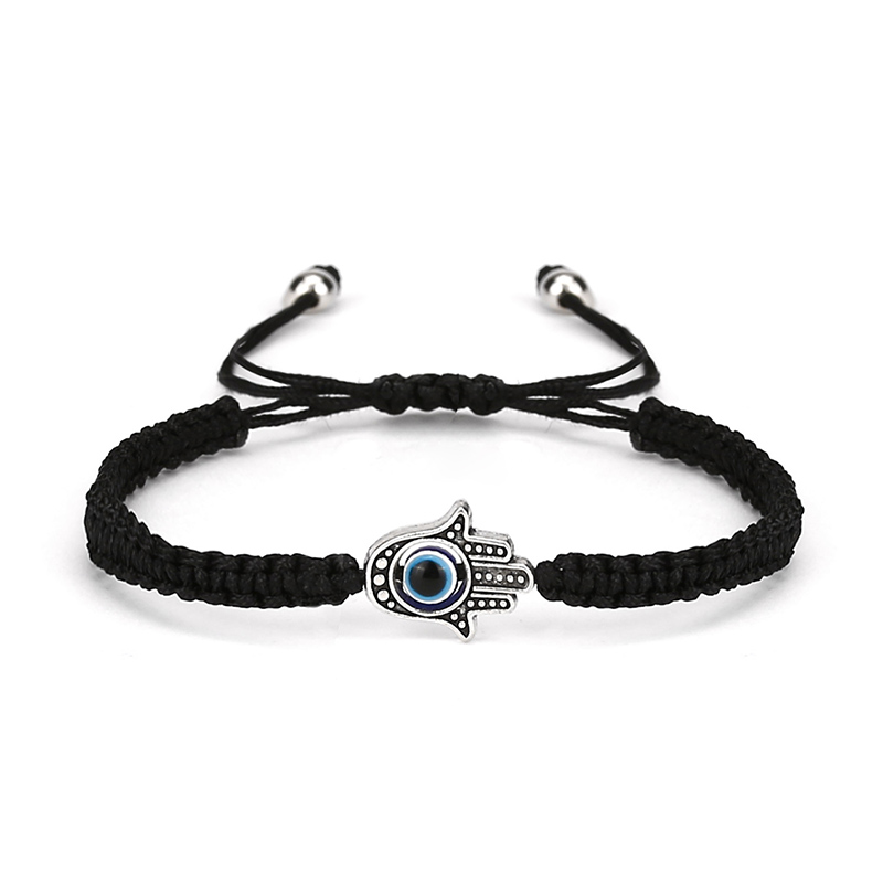 Pulsera turca contra el mal de ojo, Pulsera ajustable con cordón tejido a mano Unisex, Brazlet clásico de mano de Fátima, del Día de San Valentín, Pulsera roja: COLOR ORO ROSADO
