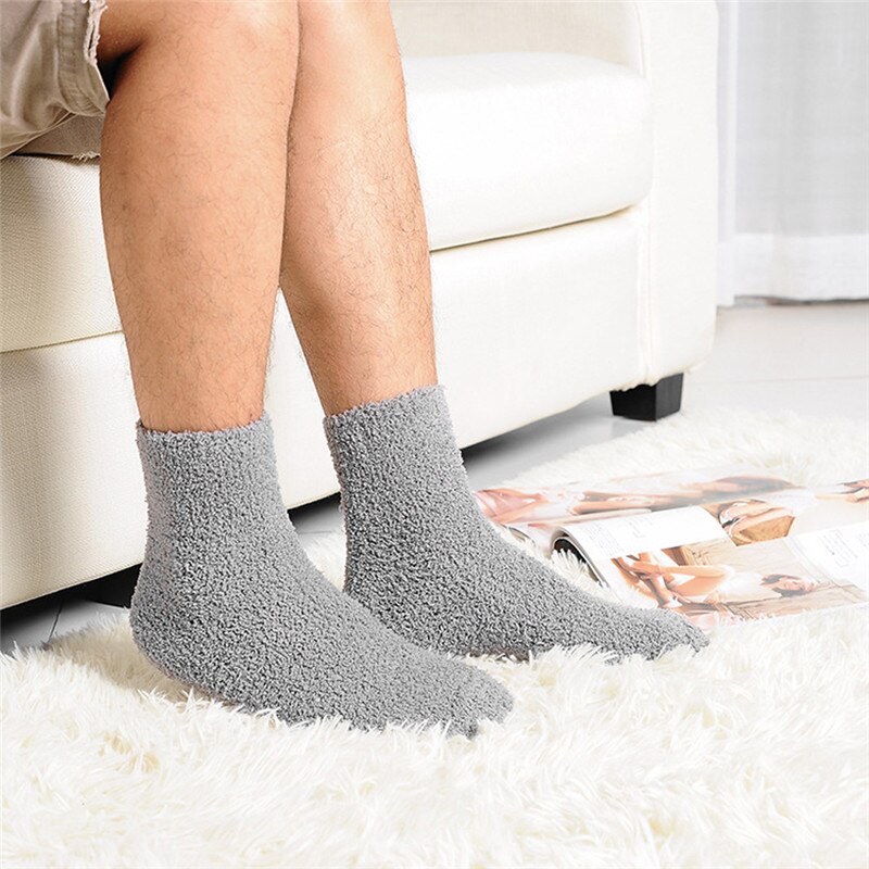 1 par ekstremt hyggelige cashmere sokker mænd kvinder vinter varm søvn sengegulv hjem fluffy