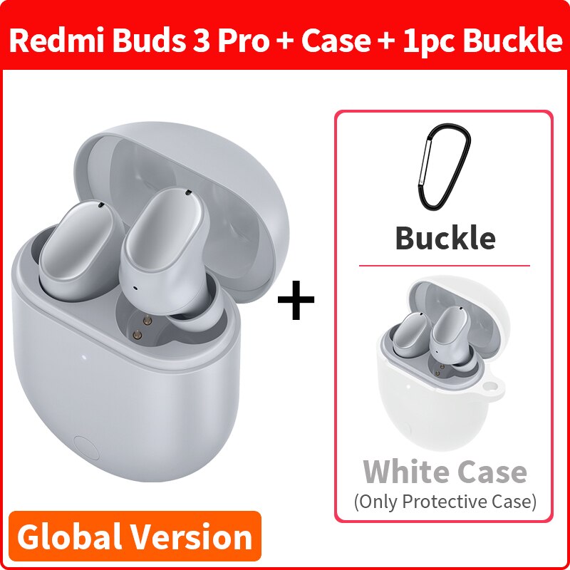 Xiaomi Redmi Airdots 3 Pro Earphone TWS True Wireless Earbuds ANC Bluetooth 5.2 Headset Wireless Charging Redmi Airdots 3Pro: GVGrey N White Case